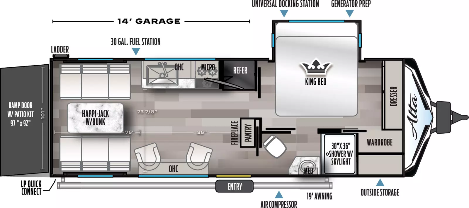 2023 EAST TO WEST RV ALTA 2400KTH, , floor-plans-day image number 0